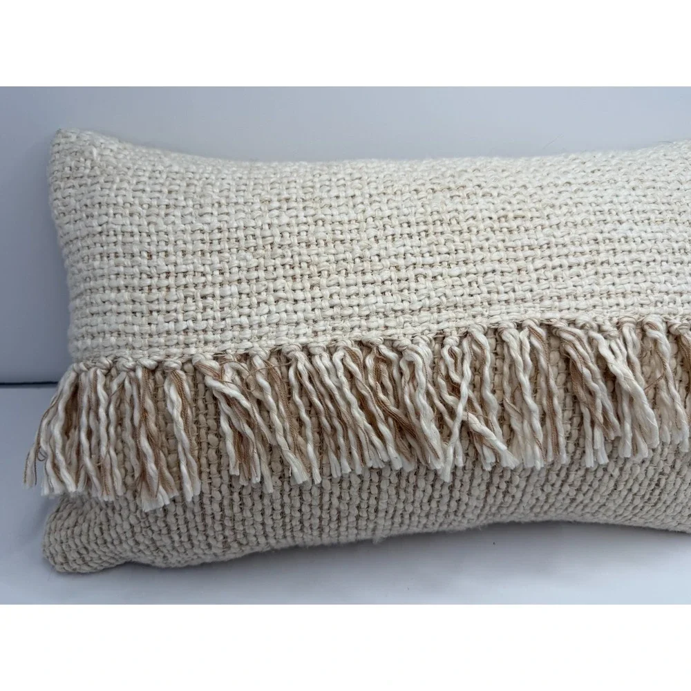 Ashley Medea by Signature Design Tan/Ivory Decorative Pillow 12 x 20 Tassels